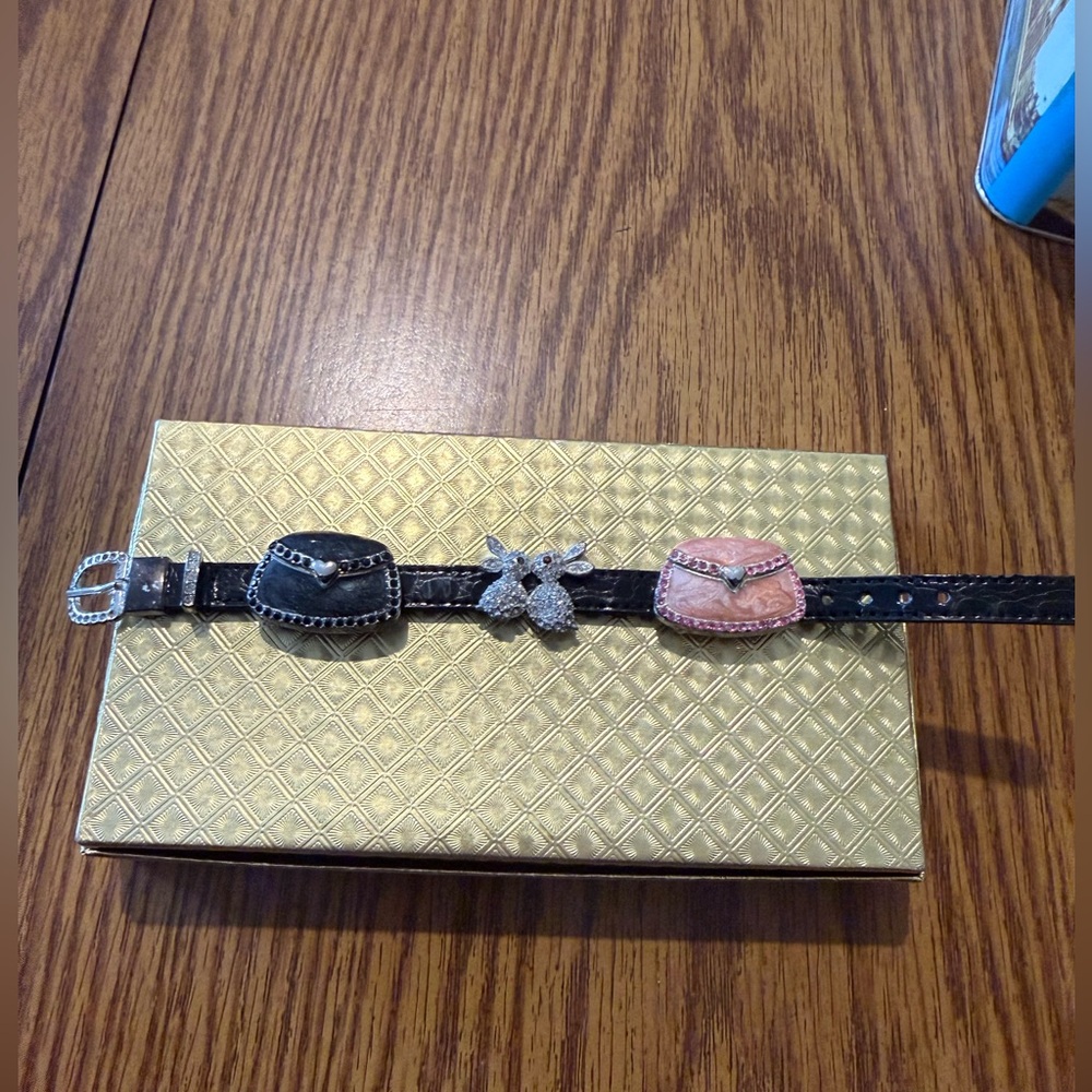 Elegant Black and Pink Cat/small dog collar with Silver Accents